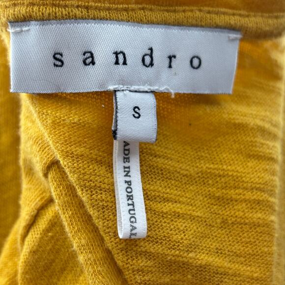 Sandro Paris Yellow The Losers Texas Linen Short Sleeve T-Shirt - Picture 7 of 9